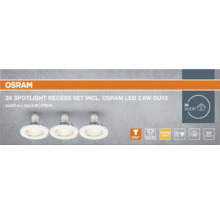 Osram 3er Set Einbaustrahler mit Osram LED 2,6W GU10