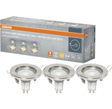Logo Osram, Set de 3 spots encastrables avec LED Osram 2,6 watts GU10
