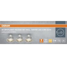 Lot de spots encastrables Osram avec trois lampes LED pour l'intérieur