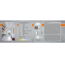 Dessin technique d'un kit de spots encastrables LED avec détails du produit