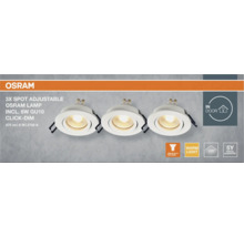 Osram 3er Set verstellbare Spots mit 6-Watt-GU10-Leuchtmittel für den Innenbereich