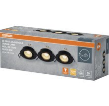 Verpackung einer Osram Lampe mit drei verstellbaren Spots inklusive sechs Watt GU10 Leuchtmittel für den Innenbereich