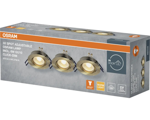 Osram 3er-Pack verstellbare Spots mit Leuchtmittel für den Innenbereich