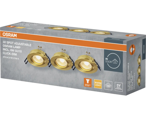Osram Logo, 3er-Pack verstellbare Einbaustrahler für den Innenbereich inklusive Leuchtmittel