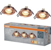 Osram 3er-Set verstellbare Einbaustrahler mit 6 Watt GU10 Lampen in Verpackung