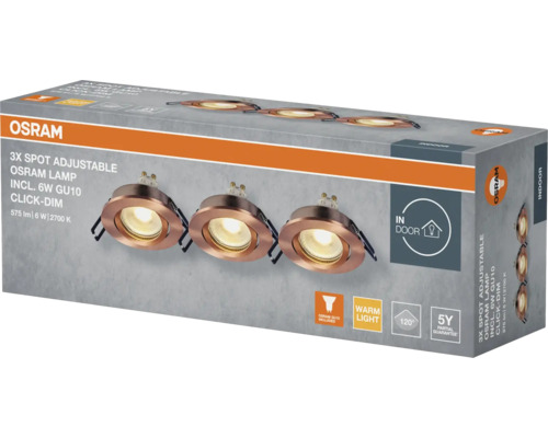 Osram 3er-Pack verstellbare Spots für den Innenbereich mit GU10-Lampen