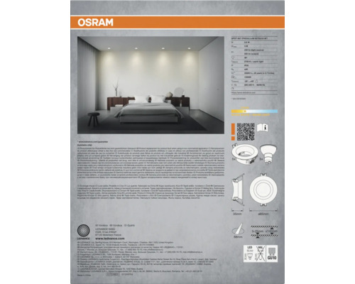 LEDVANCE Spot Set Press pour l'éclairage d'une chambre.