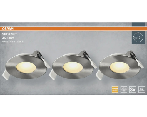 OSRAM Spot Set mit drei LED-Einbauspots für den Innenbereich