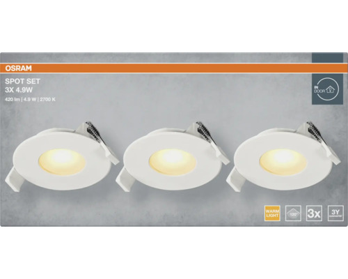 Osram Spot Set 3 x 4,9 Watt für den Innenbereich