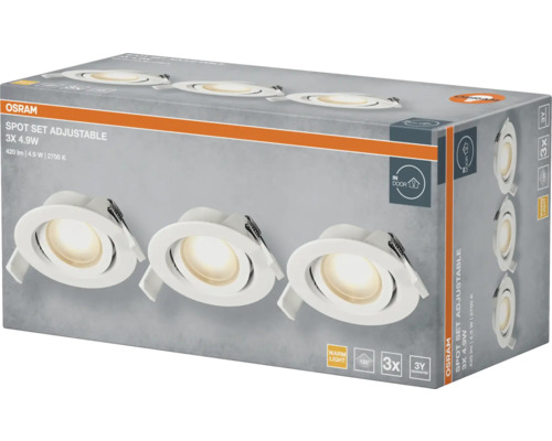 Osram Spot Set Verstellbar, 3er-Packung für Innenräume