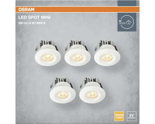 Osram LED Spot Mini, Set mit fünf Lampen für den Innenbereich
