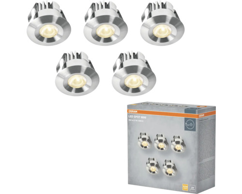 Ledvance Einbauleuchten Set Mini 5 x LED 6 W 480 lm nickel-matt