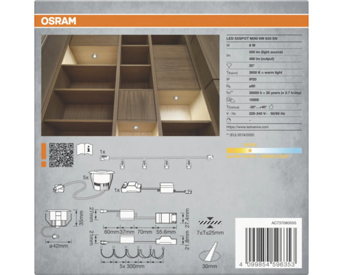 Osram LED 5er Spot Mini 6 Watt 830 SN Produktdetails
