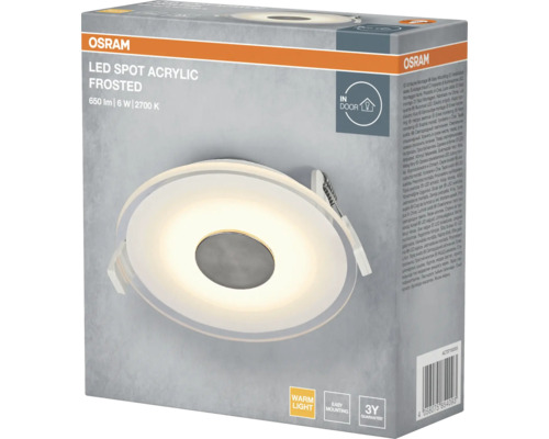 Osram LED Spot Acryl Frosted in der Verpackung für den Innenbereich