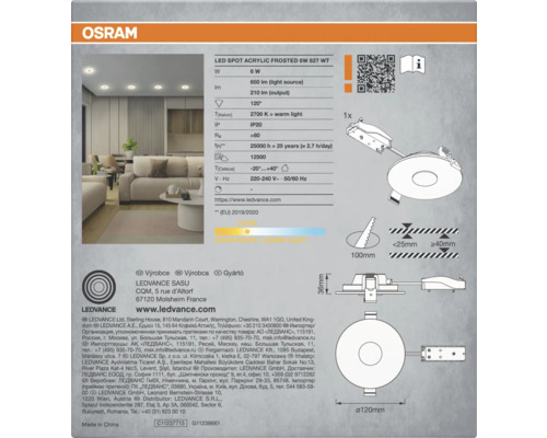 LED-Spot Acryl mattiert 6W 827 WT Produktdetails