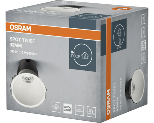 Verpackung des Osram Spot Twist Einbaustrahlers mit 93 mm Durchmesser