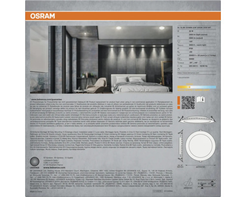Osram LEDVANCE DL Slim 225 Millimeter 22 Watt 3000 Kelvin 230 Volt