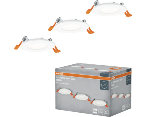 Osram Pack de 3 Downlights Slim, 85 mm, pour éclairage intérieur