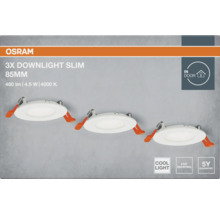 Logo Osram, pack de 3 downlights minces 85 mm pour intérieur avec garantie de cinq ans