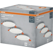 Verpackung mit drei Osram Downlights Slim, 120 Millimeter Durchmesser