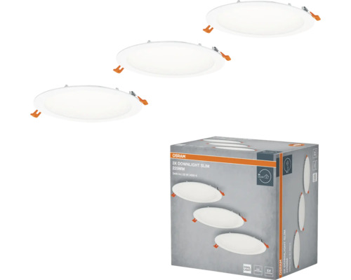 Osram 3er-Pack Downlight Slim, 225 mm, in Verpackung und als Einzelstücke