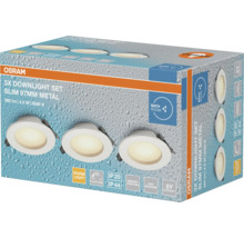 Osram Downlight Set 3er, Slim 97mm Metall, für Badezimmer