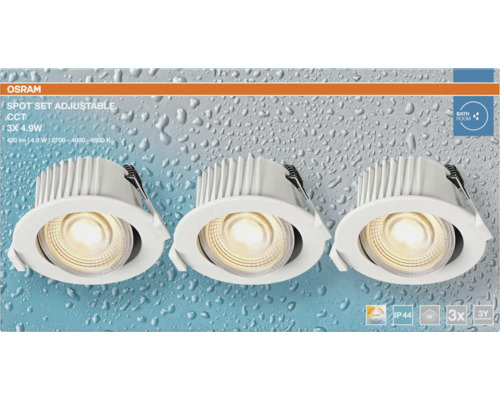 Osram Spot Set, einstellbar, 3er-Packung für Badezimmer