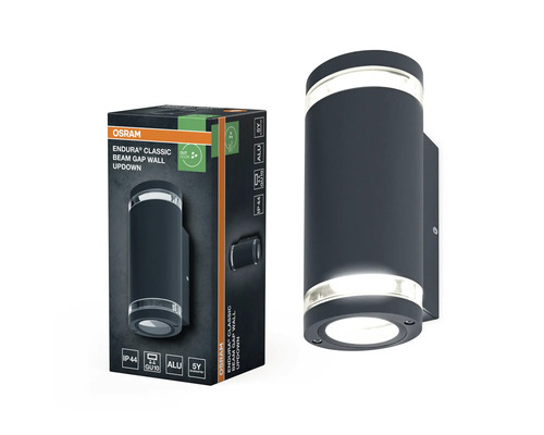 Osram Endura Classic Beam Gap Wandleuchte Aufwärts-Abwärts und Produktverpackung