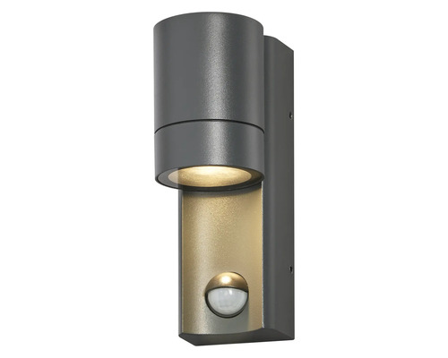 Applique murale d'extérieur grise avec détecteur de mouvement