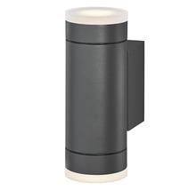 Applique murale extérieure grise avec un design cylindrique