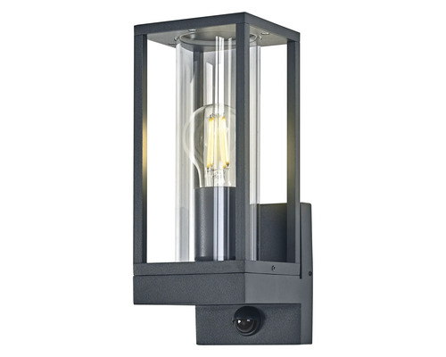 Applique murale extérieure moderne avec détecteur de mouvement et cylindre en verre