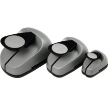 Drei Papierstanzer in verschiedenen Größen