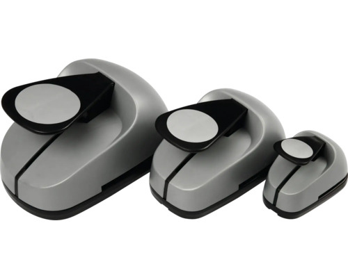 Drei Papierstanzer in verschiedenen Größen