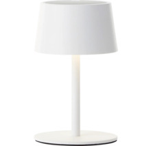 Tischleuchte mit Lampenschirm und rundem Fuß