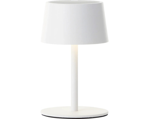 Tischleuchte mit Lampenschirm und rundem Fuß