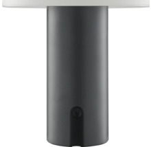 Tischleuchte mit zylindrischem Fuß und runder Tischplatte