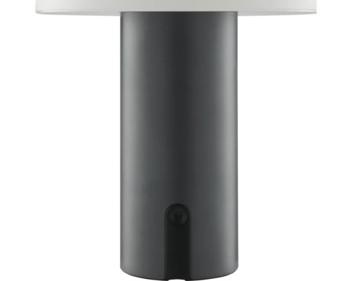 Tischleuchte mit zylindrischem Fuß und runder Tischplatte