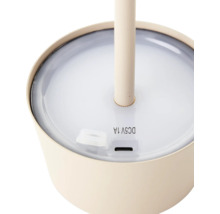 Detailansicht einer Tischleuchte mit USB-Anschluss