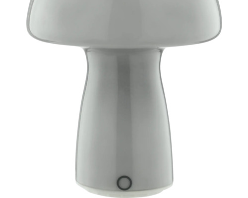 Graue Tischleuchte im Pilzdesign
