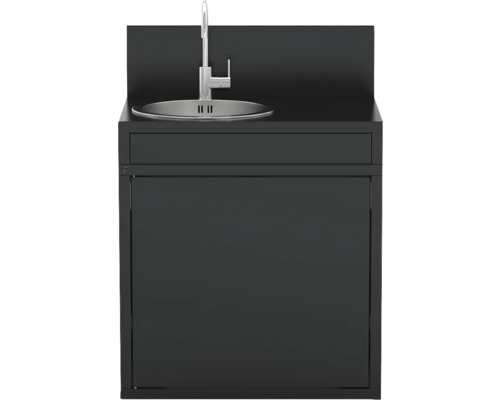 Aussenwaschtisch mit Unterschrank, Waschbecken und Wasserhahn