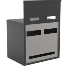 Grauer Unterschrank mit Öffnungen