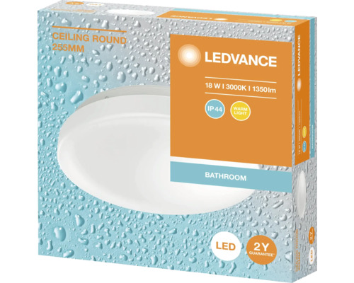 Emballage d'un plafonnier Ledvance rond de 255 mm de diamètre pour salle de bains