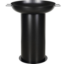 Schwarze Feuerschale auf Ständer für den Garten
