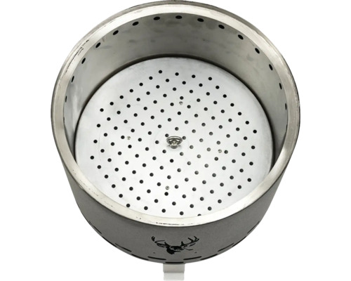 Feuerkorb aus Metall mit Lochmuster