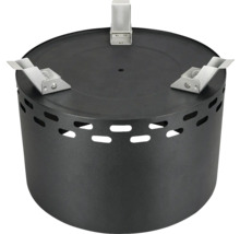 Grillzubehör mit Lüftungsschlitzen und Halterungen