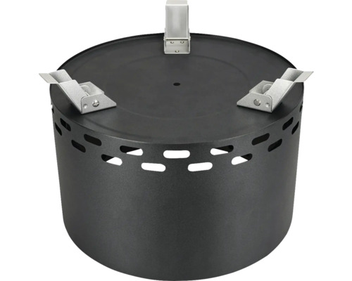 Grillzubehör mit Lüftungsschlitzen und Halterungen