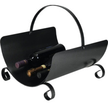 Weinregal aus Metall mit Flaschen