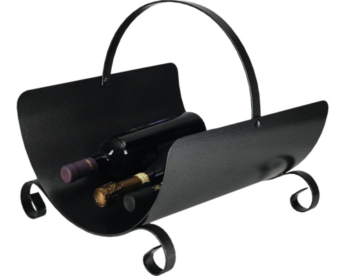 Weinregal aus Metall mit Flaschen