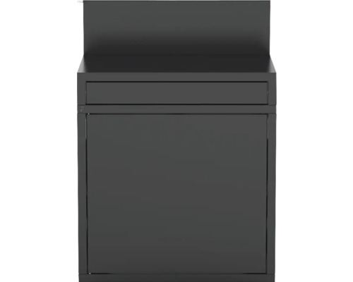 Schwarzer Unterschrank mit Schublade und Tür