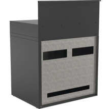 Grauer Heizkörperrahmen mit Aussparungen